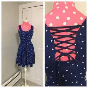 Jessica Simpson Corset Back Polka Dot Dress